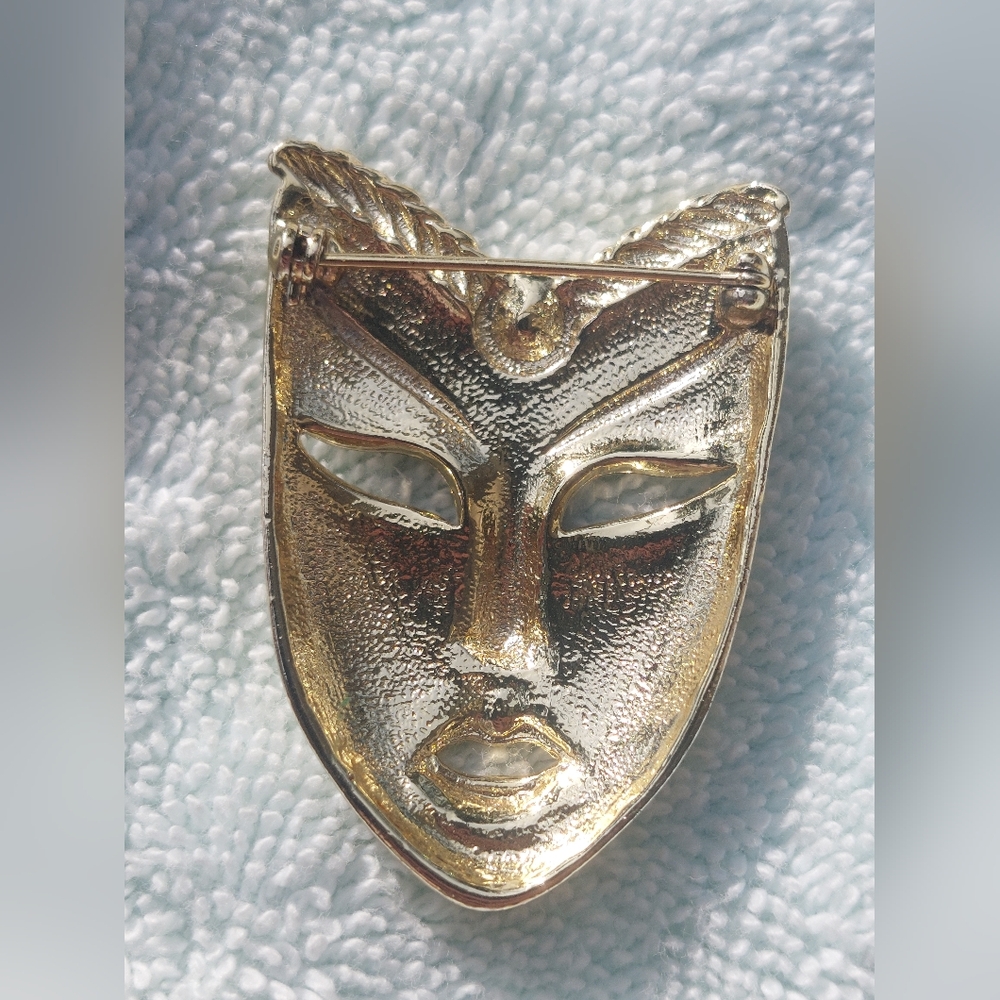 Set Of Vintage Pins Brooches Gold Tone Rhinestones - Picture 6 of 11